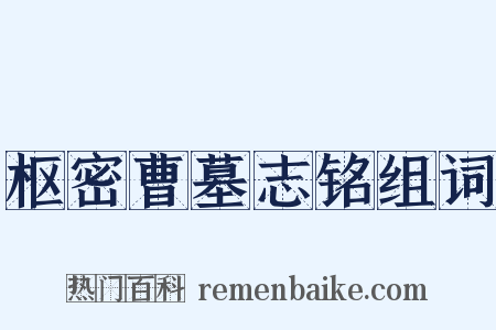 枢密曹墓志铭组词是什么意思的图片